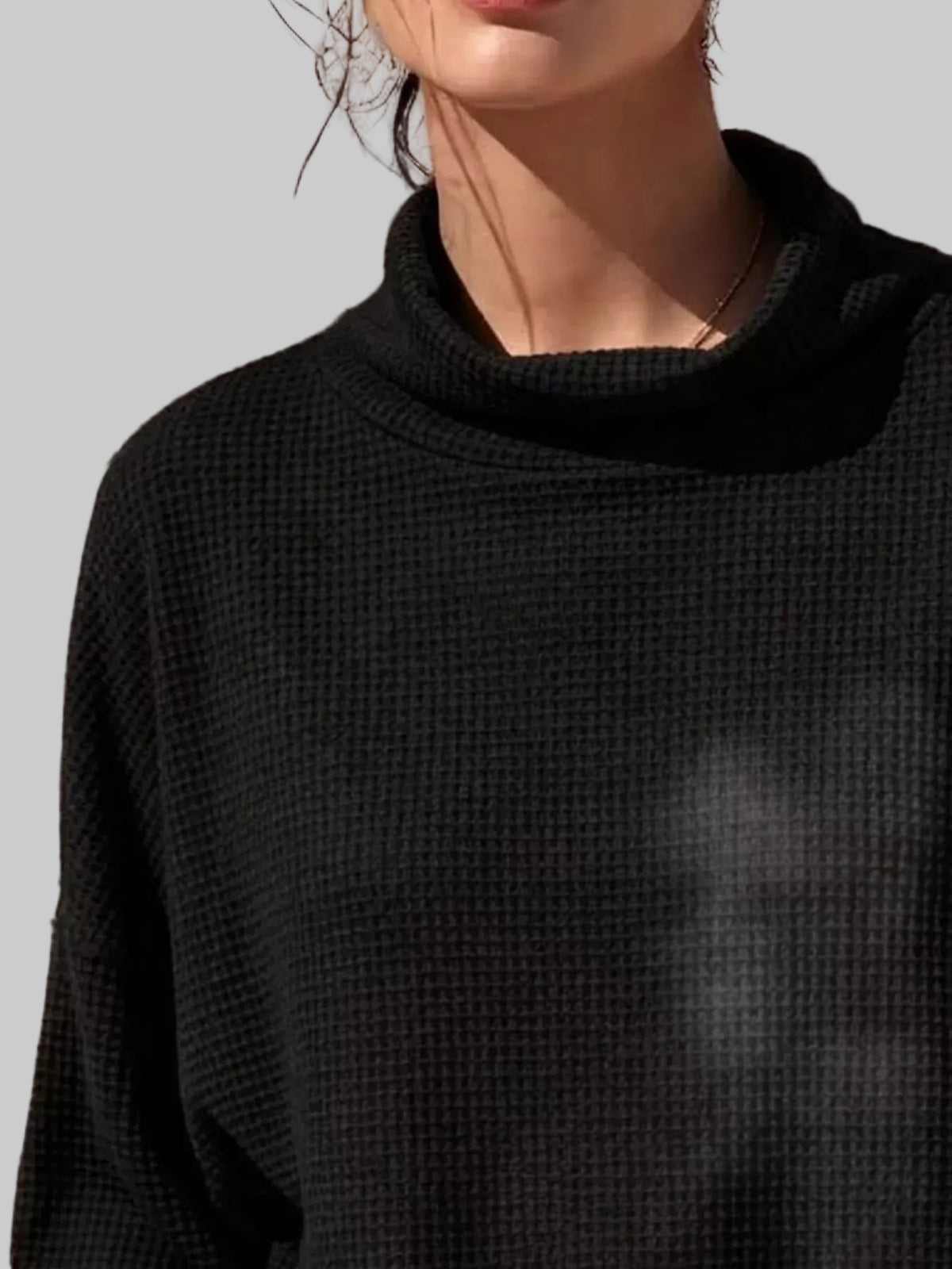 THE WAFFLE MOCK NECK SWEATER The Nichole Collection - Official Site