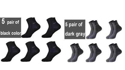 EcoComfort Bamboo Fiber Crew Socks - 10-Pack | Breathable, Sustainable, Casual Fit (EU 39-44 | US 7-11) Socks 5 black  5 dark gray / size 38-45 The Nichole Collection