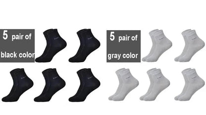 EcoComfort Bamboo Fiber Crew Socks - 10-Pack | Breathable, Sustainable, Casual Fit (EU 39-44 | US 7-11) Socks 5 black  5 gray / size 38-45 The Nichole Collection