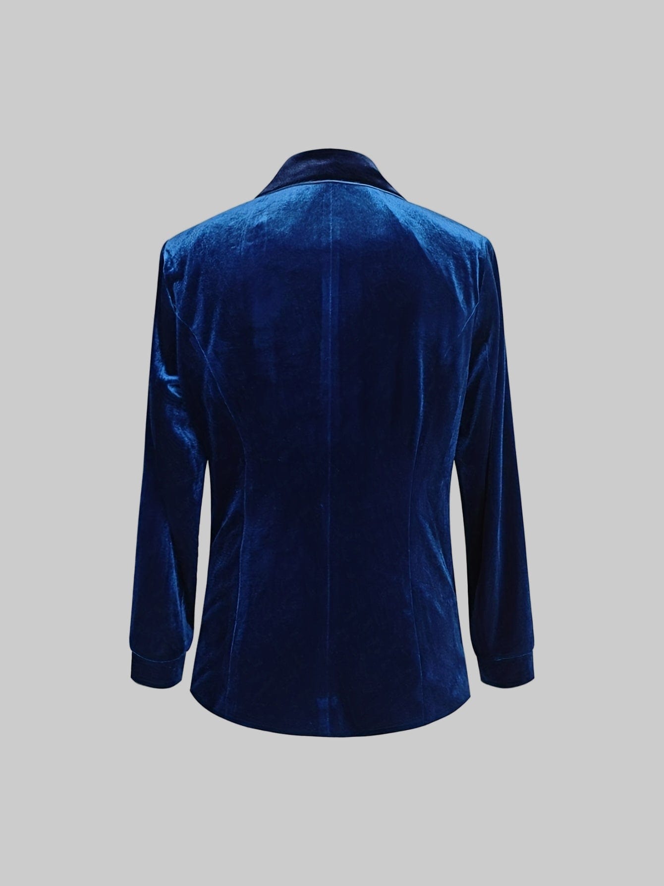 Elegant H-Silhouette Velvet Blazer with Pockets, Single-Button Closure Blazers The Nichole Collection