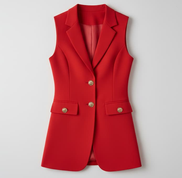 Elegant Lapel Suit Vest – Sleeveless Tailored Business Blazer Red / S Women's Sets The Nichole Collection - Official Site