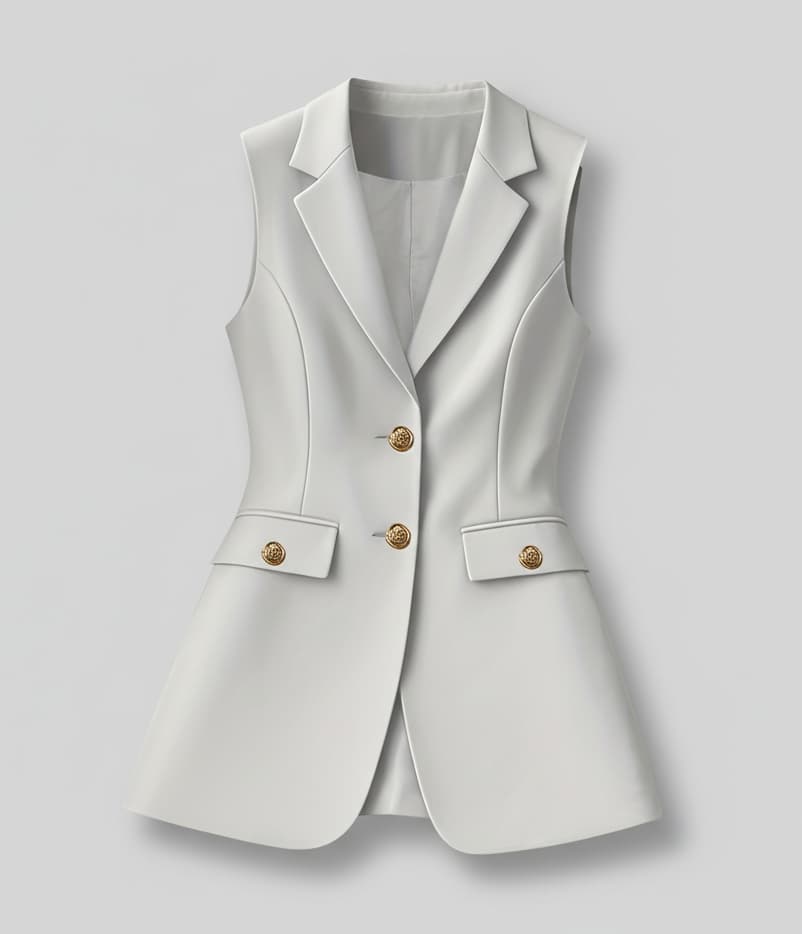 Elegant Lapel Suit Vest – Sleeveless Tailored Business Blazer White / S Women's Sets The Nichole Collection - Official Site