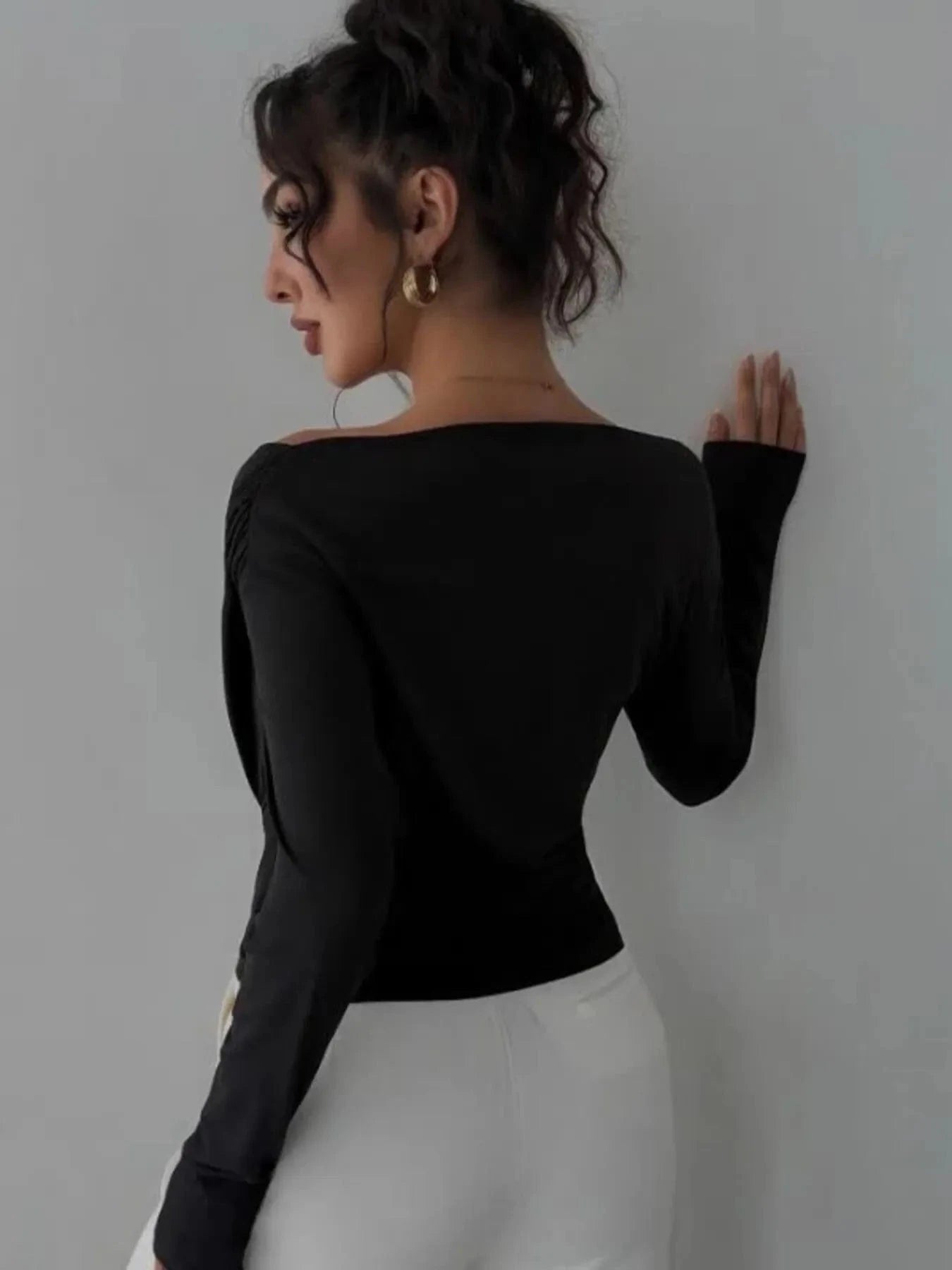 Elegant Long Sleeve Asymmetrical Blouse for Office or Casual The Nichole Collection