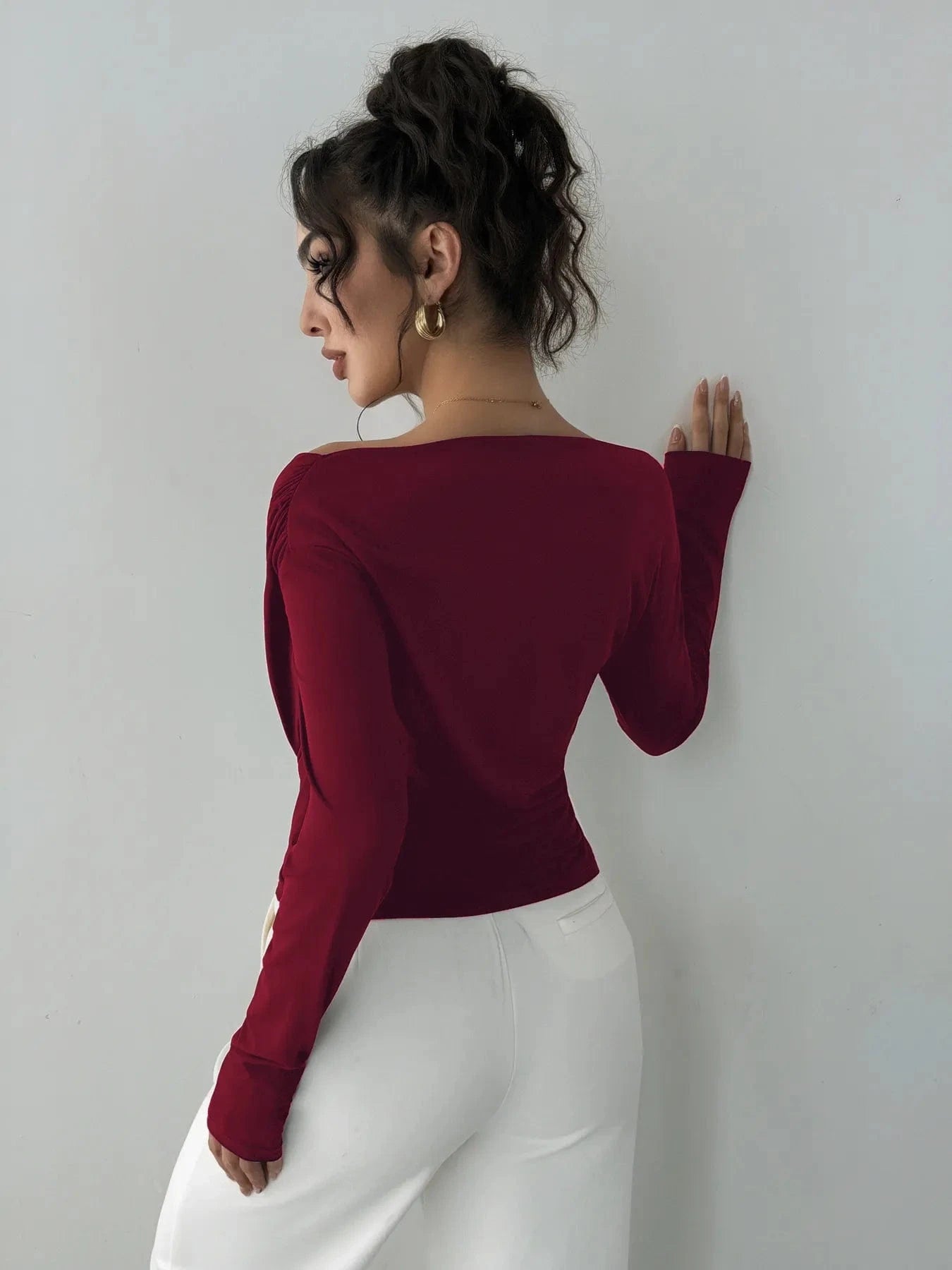 Elegant Long Sleeve Asymmetrical Blouse for Office or Casual The Nichole Collection