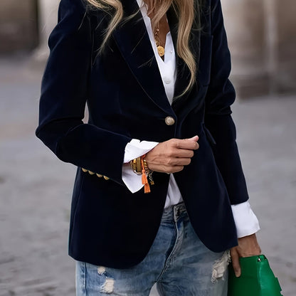 Elegant Women’s Velvet Blazer Blazers Black / S The Nichole Collection