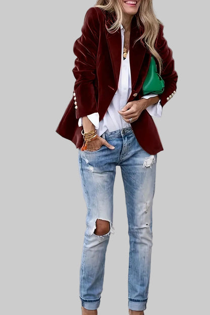 Elegant Women’s Velvet Blazer Blazers The Nichole Collection