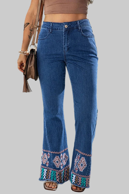 Embroidered Bootcut Jeans Medium / 6 Trendsi