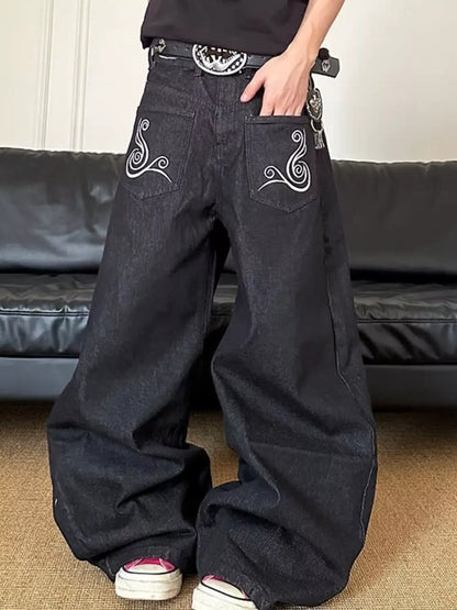 Embroidered Wide Leg Jeans | The Nichole Collection
