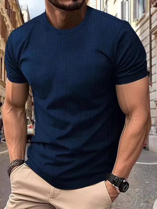 Essential Round Neck Tee for Him – Full Fit Range Navy / S The Nichole Collection