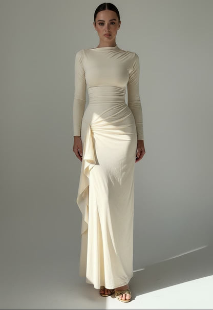 European Luxe Flow Asymmetrical Slit Maxi Dress Maxi Dresses The Nichole Collection - Official Site