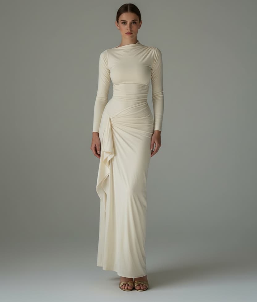 European Luxe Flow Asymmetrical Slit Maxi Dress Maxi Dresses The Nichole Collection - Official Site