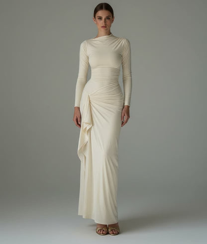 European Luxe Flow Asymmetrical Slit Maxi Dress Maxi Dresses The Nichole Collection - Official Site