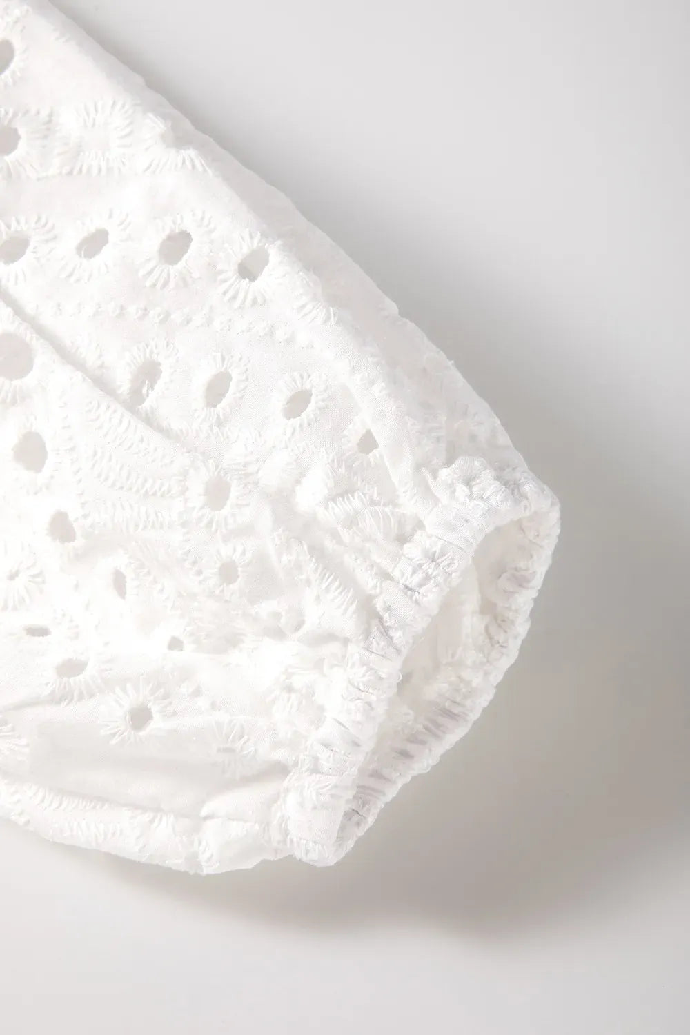 Eyelet V-Neck Long Sleeve Blouse The Nichole Collection