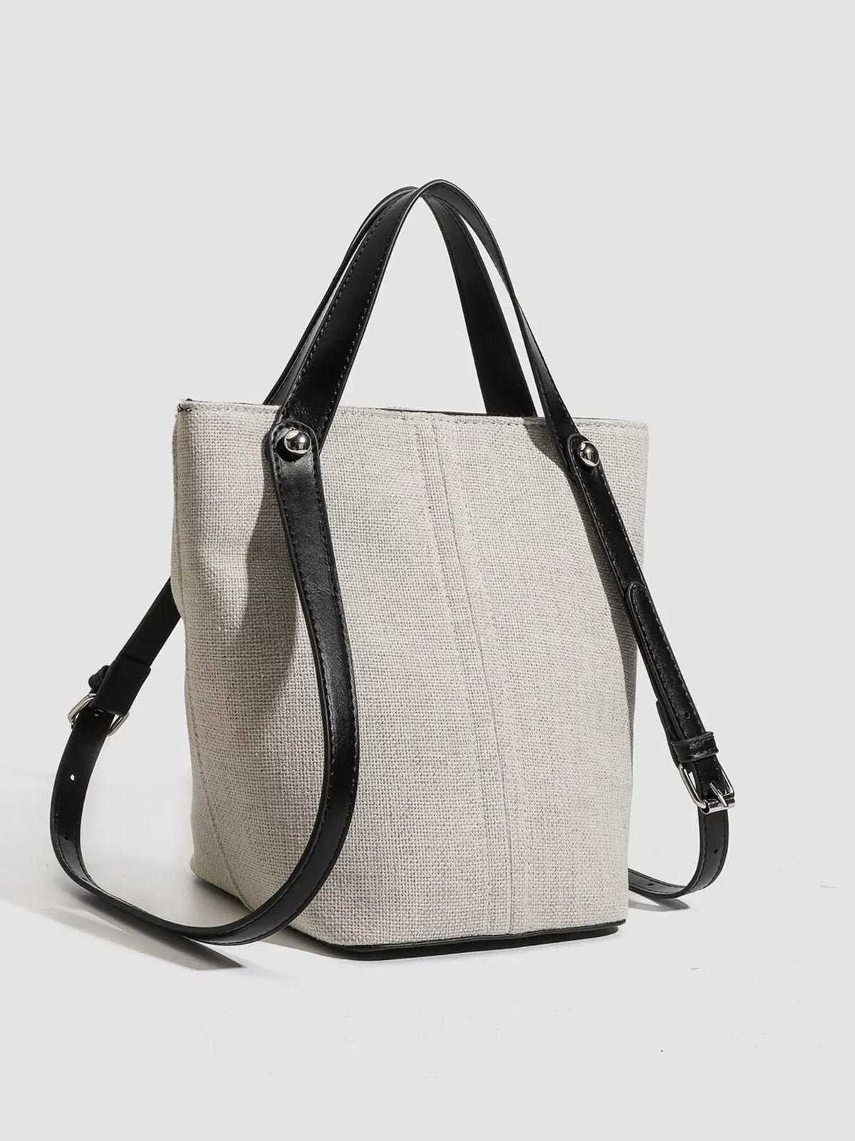 CANVAS CONTRAST-STRAP BUCKET TOTE The Nichole Collection - Official Site