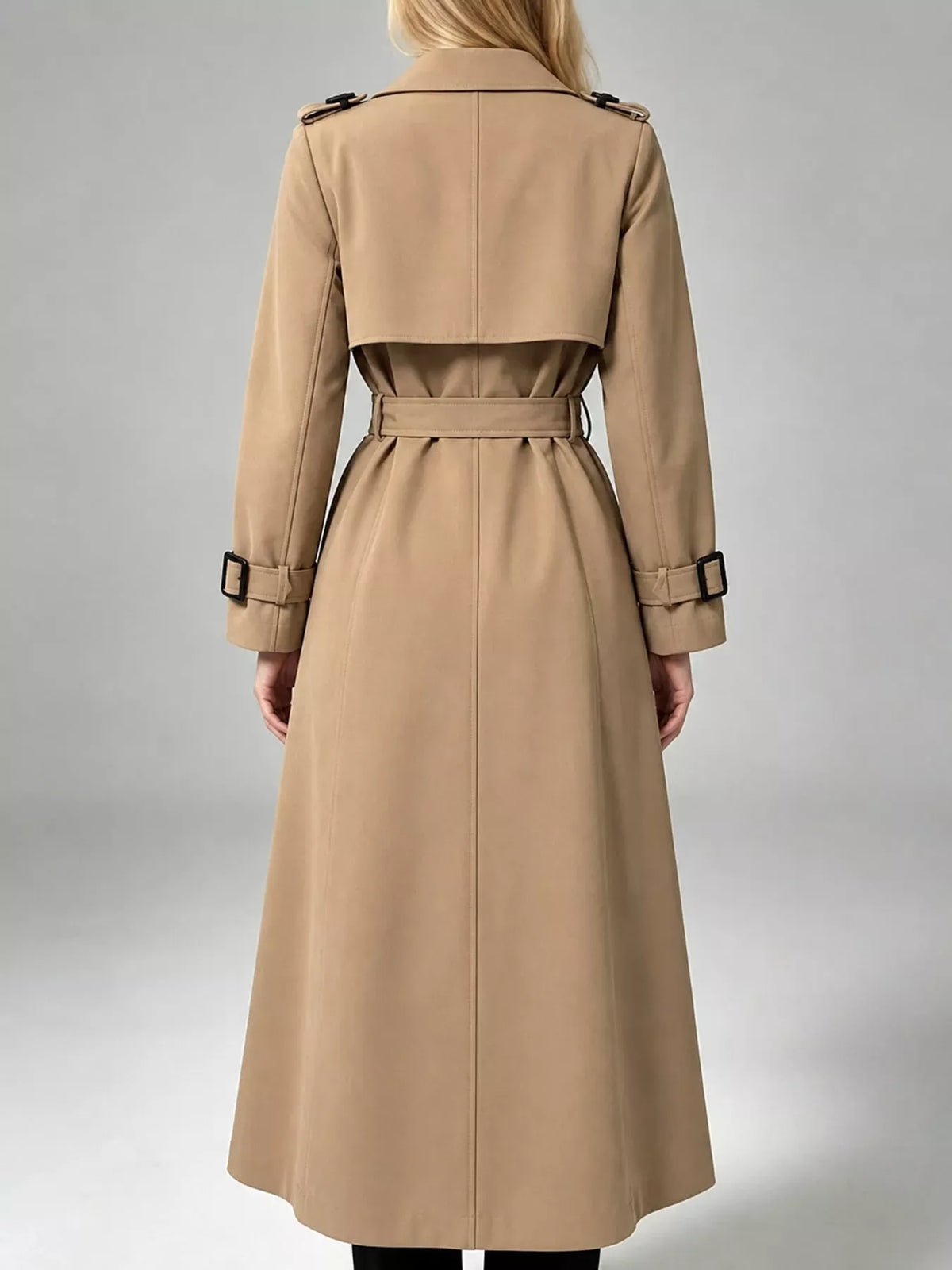 Double-Breasted Belted Trench Coat The Nichole Collection