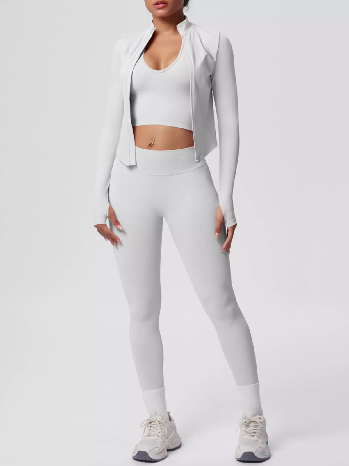 Tank, Zip-Up Jacket and Leggings Active Set The Nichole Collection - Official Site