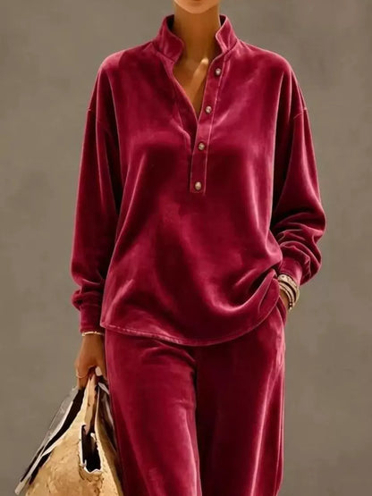 THE RELAXED VELVET WIDE-LEG SET The Nichole Collection - Official Site