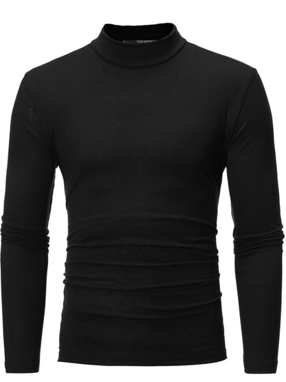 Men's Slim-Fit Mock-Neck Long-Sleeve Shirt Jonathan M Collection