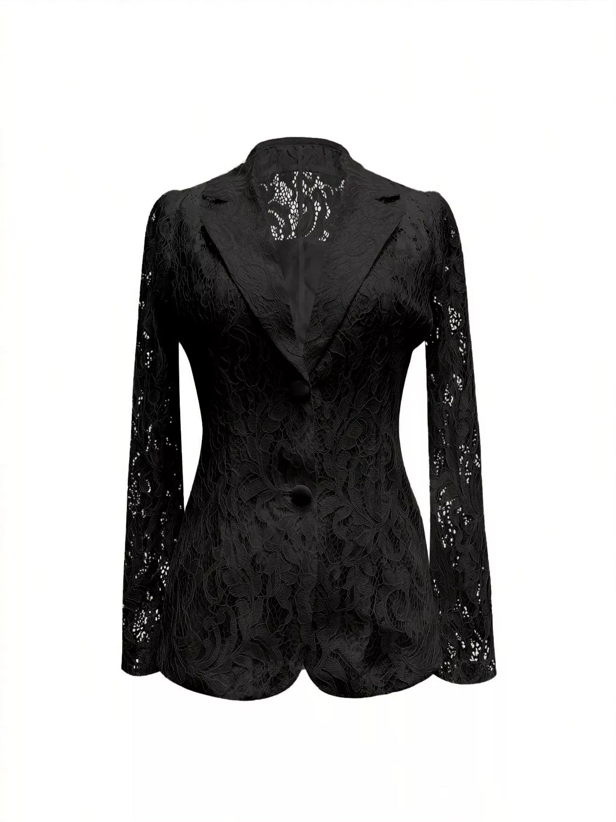 Lace Button-Up Fitted Blazer The Nichole Collection - Official Site