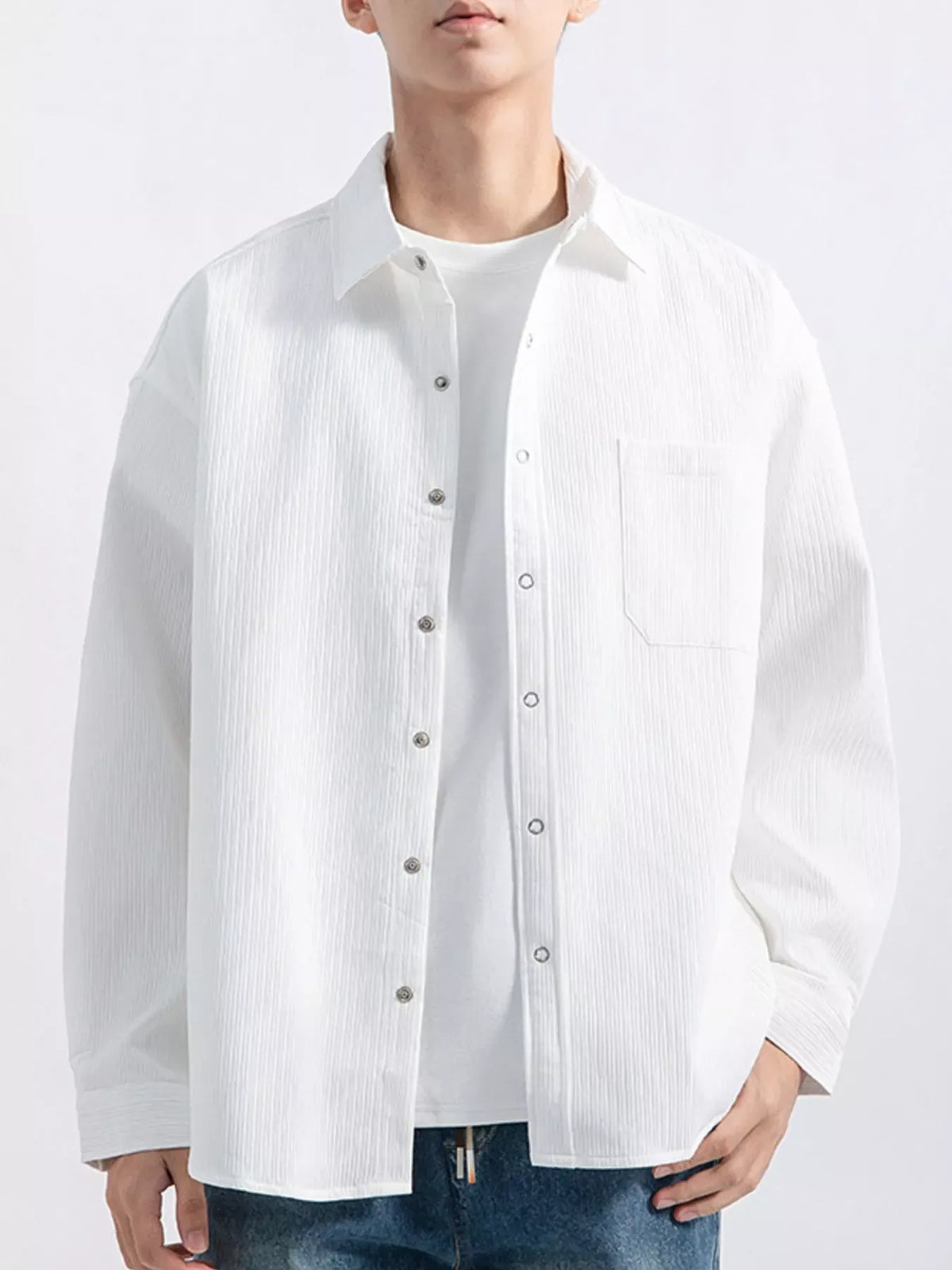 Men's Casual Textured Button-Down Shirt Jonathan M Collection