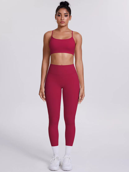 Criss-Cross Back Cami and Leggings Active Set The Nichole Collection - Official Site