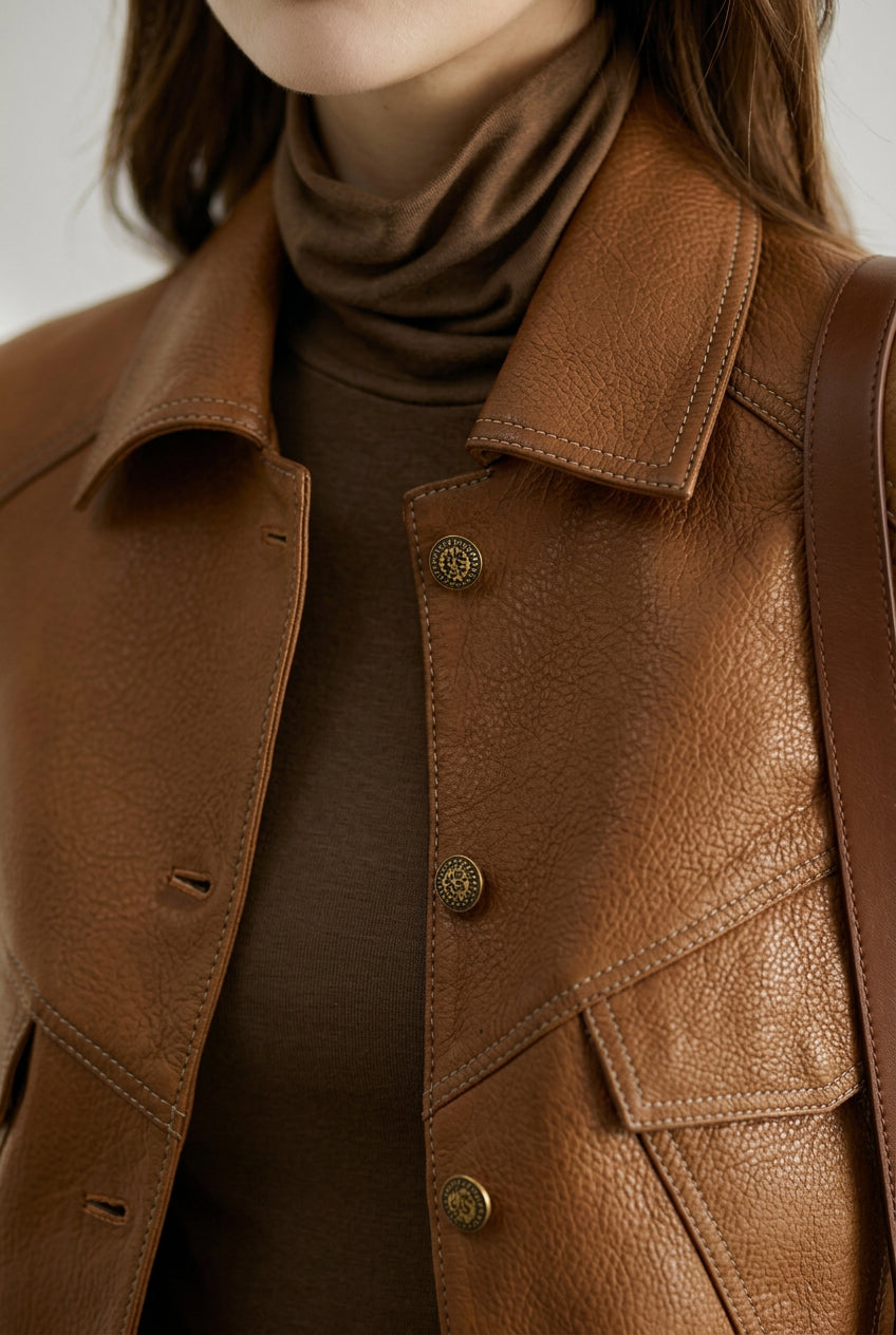 Textured Sheepskin Panel Utility Coat The Nichole Collection