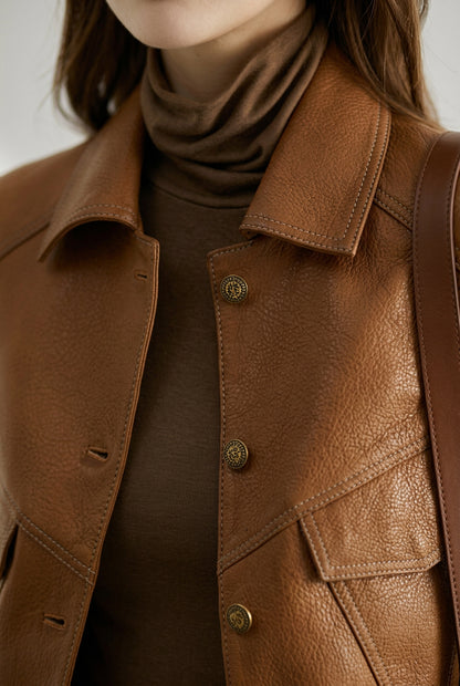 Textured Sheepskin Panel Utility Coat The Nichole Collection
