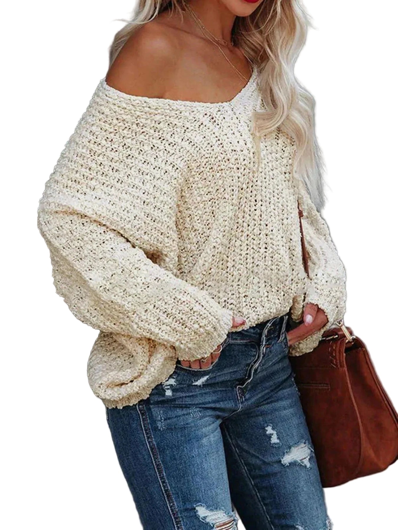 Fall V-Neck Long Sleeve Sweater Sweaters The Nichole Collection