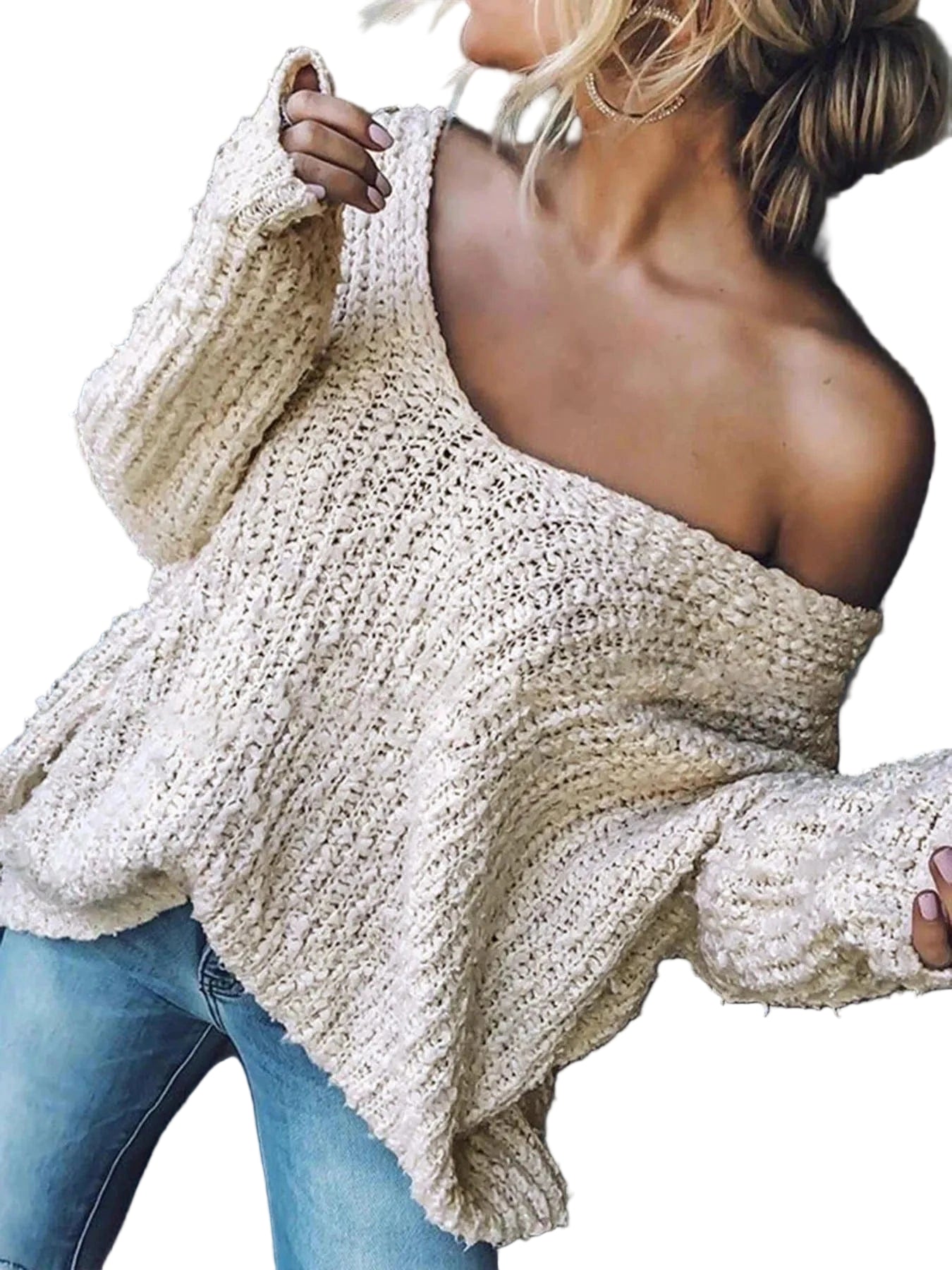 Fall V-Neck Long Sleeve Sweater Sweaters The Nichole Collection