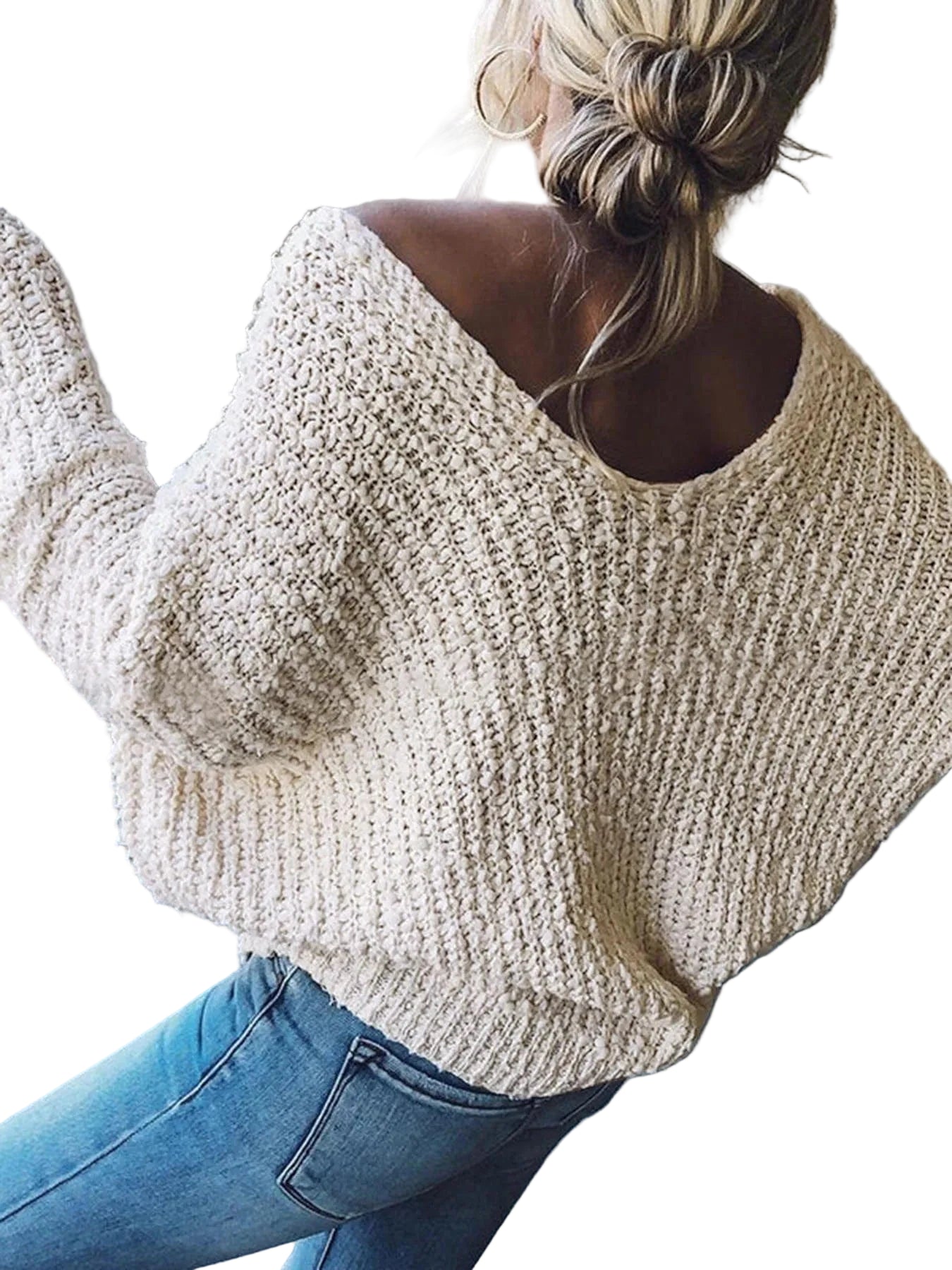 Fall V-Neck Long Sleeve Sweater Sweaters The Nichole Collection