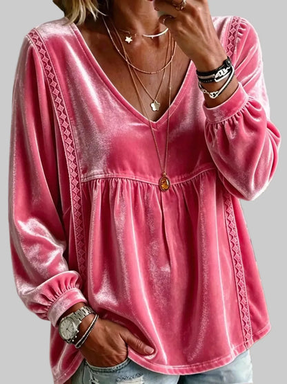BABYDOLL VELVET LACE BLOUSE The Nichole Collection - Official Site