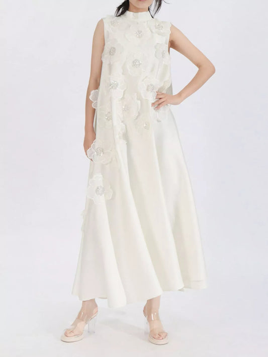 Floral-Embellished Sleeveless Maxi Dress The Nichole Collection