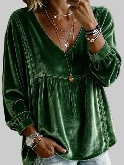 BABYDOLL VELVET LACE BLOUSE The Nichole Collection - Official Site