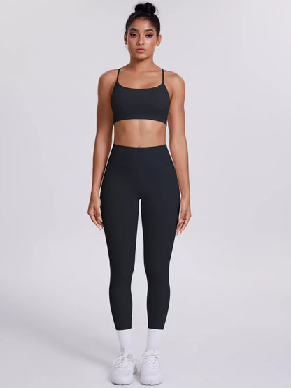 Criss-Cross Back Cami and Leggings Active Set The Nichole Collection - Official Site