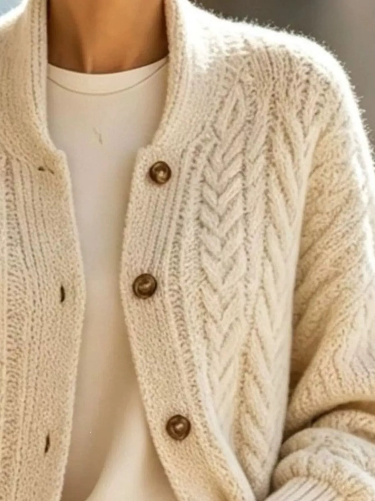 Cable-Knit Button-Down Long Cardigan The Nichole Collection