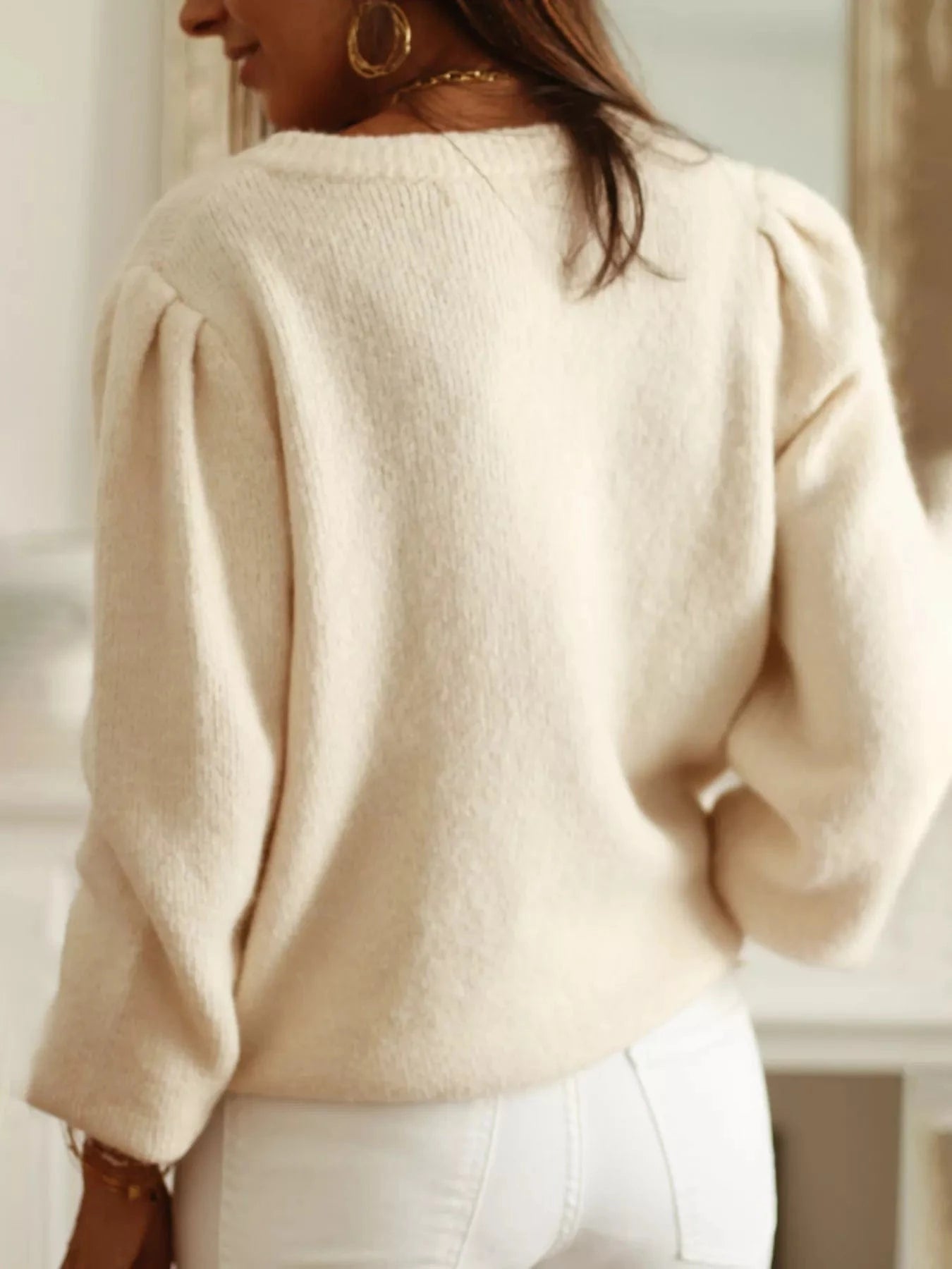 Feminine Button-Up Long Sleeve Cardigan Cardigan The Nichole Collection