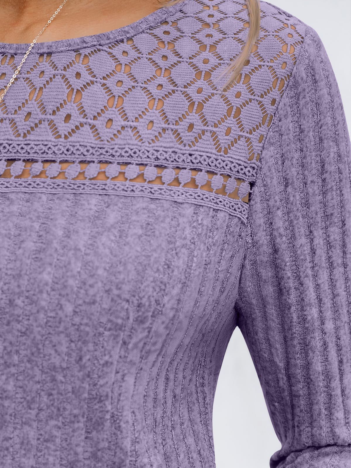 Feminine Lace Detail Fall Blouse Blouses The Nichole Collection