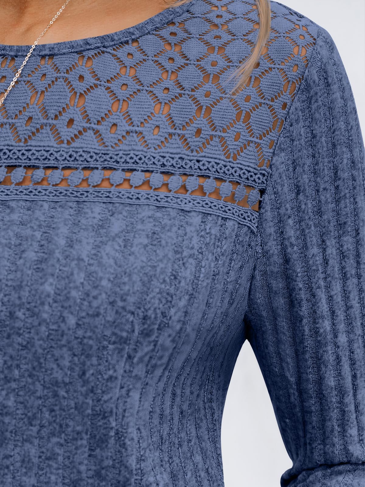 Feminine Lace Detail Fall Blouse Blouses The Nichole Collection