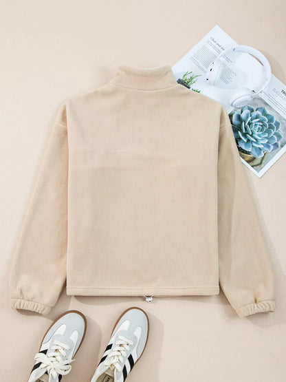 Fleece Colorblock Patchwork Zipped Neck Pullover Sweatshirt The Nichole Collection - Official Site