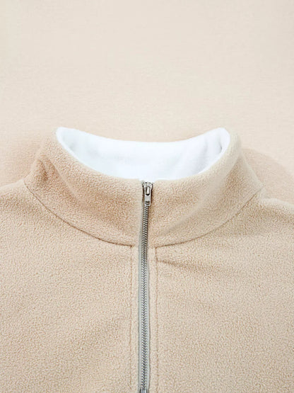 Fleece Colorblock Patchwork Zipped Neck Pullover Sweatshirt The Nichole Collection - Official Site