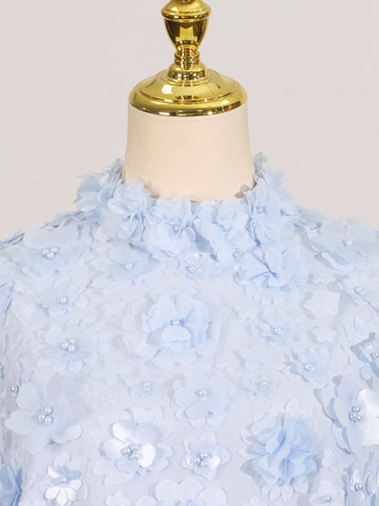 Floral Applique High Neck Sleeveless Mini Dress The Nichole Collection - Official Site