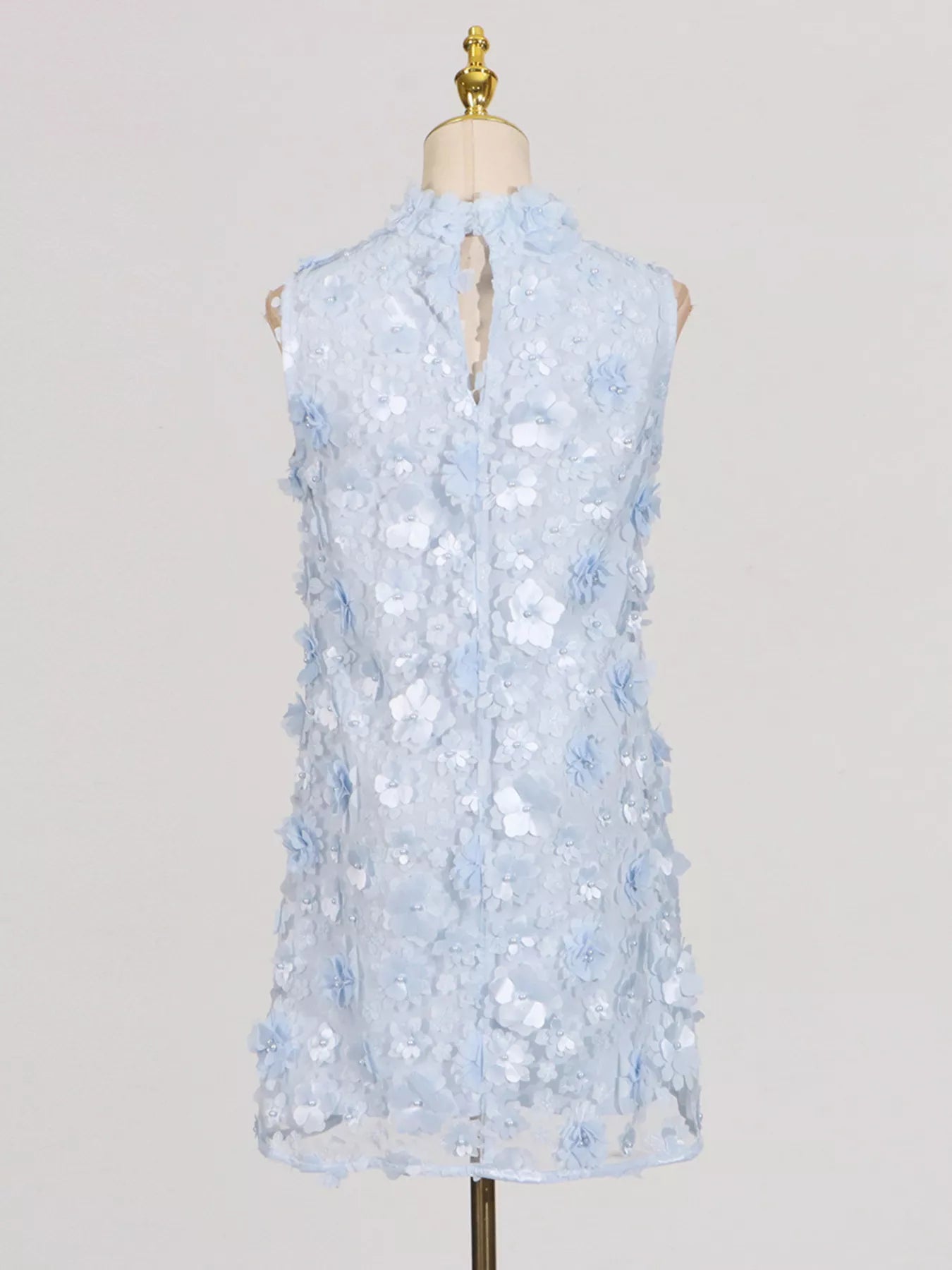 Floral Applique High Neck Sleeveless Mini Dress The Nichole Collection - Official Site