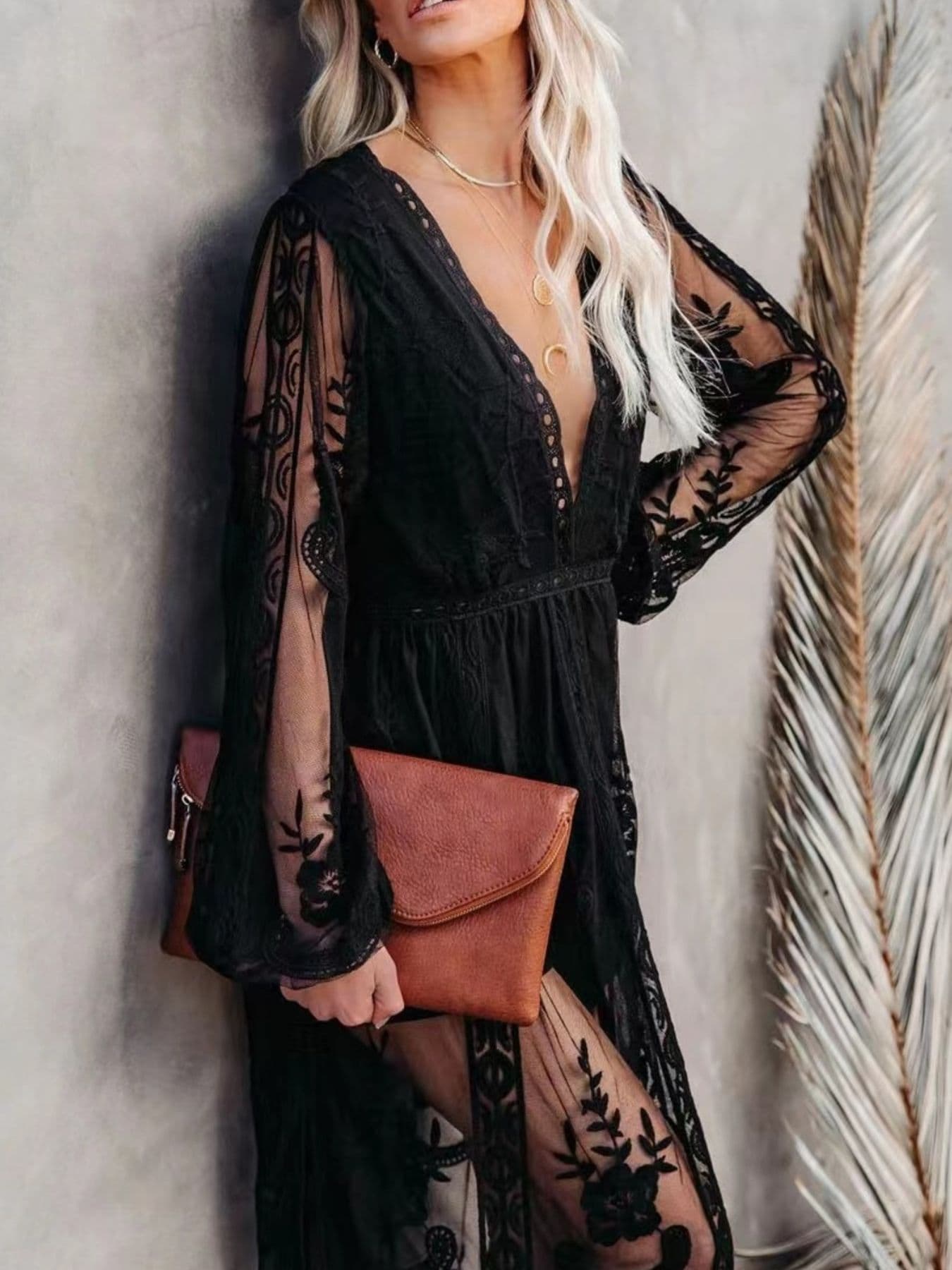 Floral Lace Slit Maxi Dress Maxi Dresses The Nichole Collection - Official Site