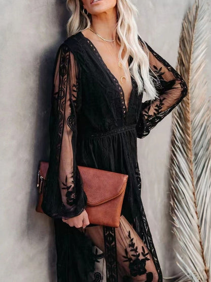 Floral Lace Slit Maxi Dress Maxi Dresses The Nichole Collection - Official Site