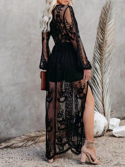 Floral Lace Slit Maxi Dress Maxi Dresses The Nichole Collection - Official Site