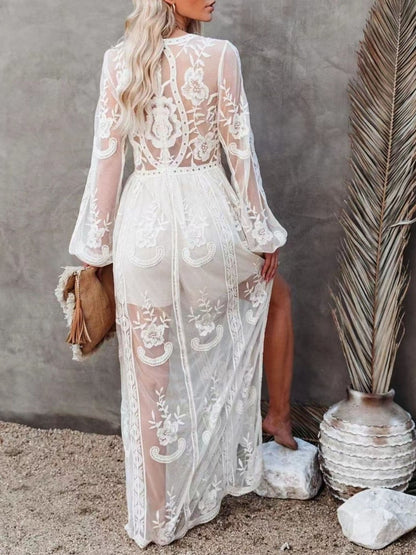 Floral Lace Slit Maxi Dress Maxi Dresses The Nichole Collection - Official Site