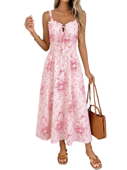 Floral Print Frill Trim Cami Dress The Nichole Collection - Official Site