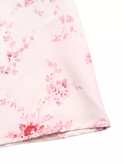 Floral Print Frill Trim Cami Dress The Nichole Collection - Official Site