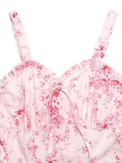 Floral Print Frill Trim Cami Dress The Nichole Collection - Official Site