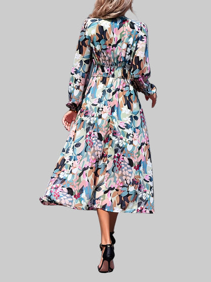 Floral Print Long Sleeve Midi Dress THE NICHOLE COLLECTION - Official Site